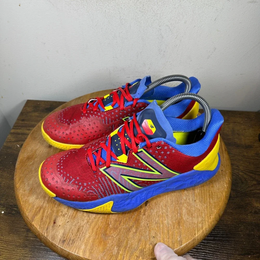 New Balance Fresh Foam Lav V2 Men Tennis Shoes Red Blue Yellow MCHLAVU2 Size 7